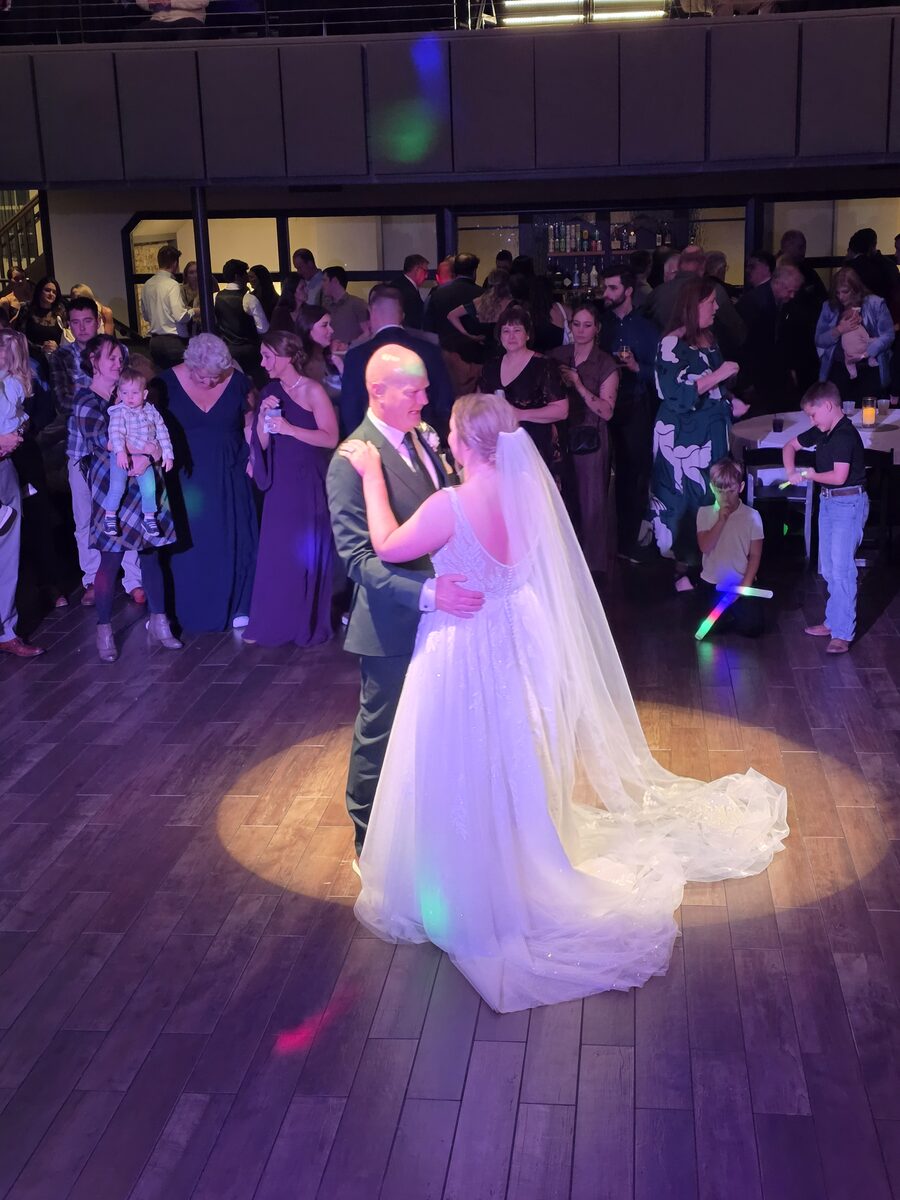 A first dance in the spotlight at a Fargo wedding