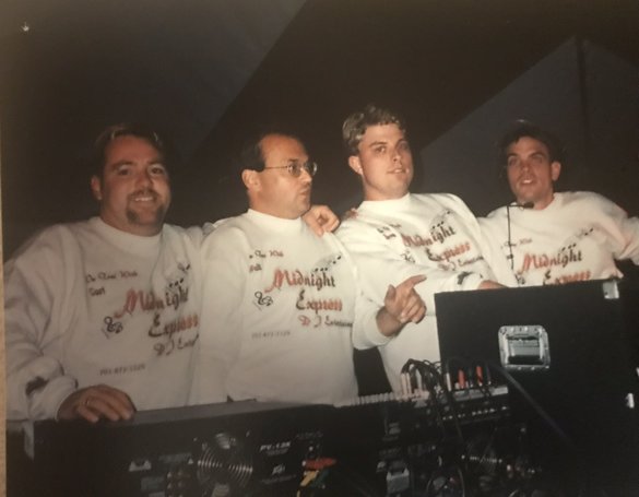The Midnight Express family DJ crew behind the decks
